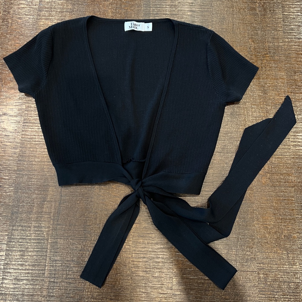 TIGER MIST Black ribbed Blouse